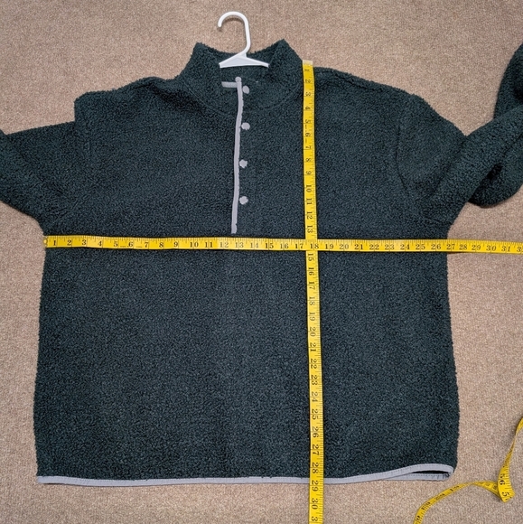 Old Navy Mens Boucle Sherpa Quarter Snap Pullover Sweater Green XL - Picture 3 of 6